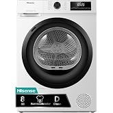Hisense DHQE800BW2 &ndash; Dryer, Free Installation, 8 kg Depth 55 cm | AlxWxFn 84.5 x 59.4 x 55 cm, White, Quick 30', Self Drying,