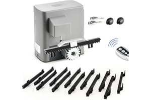 CO-Z 280W Kit Automazione Cancello Scorrevole, Motore Cancello Scorrevole per Porte Fino a 600kg 12 m con 2 Telecomandi, Cremagliera 12x0.33M e Sensori a Infrarossi per Giardino Garage