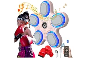 KHCCJP Smart Music Boxing Machine for Adults & Kids, Training Machine with LED Electronic Wall Mounted, Home Indoor Workout Punching Machine Equipment with Premium Boxing Gloves
