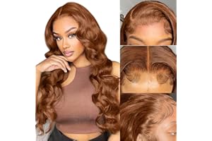 RXY Perruque Femme Naturelle Brésilien 13x4 Body Wave Brun Clair #4 Perruque Cheveux Humain 180 Density Human Hair Wig HD Lace Front Wig Peruque Naturel Humaine Light Brown 24 Pouces