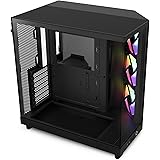 NZXT H6 Flow RGB, CC-H61FB-R1, Case Mid-Tower Compatto a Doppia Camera con Flusso d'Aria, Include 3 Ventole RGB da 120 mm, Pa