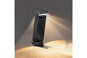 JIEYUCHU Luz de Lectura, Lampara de Lectura con Pinzas, LED Luz Lectura Libros Cama USB Recargable, 3 Modos de Color y 5 Niveles de Brillo Regulables, Regalo para los Amantes del Libro (Negro)