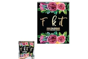 SIQIAN Funny 2024 Calendar, Wall Calendar 2024, Sweary Calendar Planner, Unique Calendar 2024 Uk, Funny Monthly Calendar Gag Gift for Women Calendar for Family, School, Office Tired-Ass