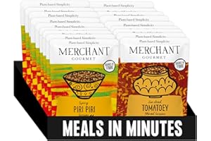 LIMITED EDITION Merchant Gourmet Mixed Case, 9 x 220g Ready-to-Eat Piri Piri Grains & 9 x 220g Sundried Tomatoey Mixed Grains, Vegan & High Fibre Pouches, Ready in Minutes