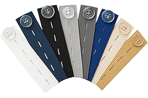 Ebksqs 8 Piezas Extensor de Pantalón para Embarazada – Botones Ajustables para Pantalones y Falda, Extensores de Cintura Elástica para Mujer y Hombre