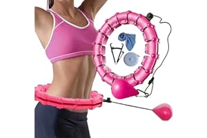 WELLMALL-HULA Smart Hula Hoop for Adults Weighted Hoola Hoops 27 Knots Detachable Ring Adjustable Size Hula Hoops with Auto-Spinning Ball 360 Degrees Spinning No Fall for Kids Adults Exercise Fitness