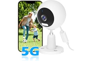 GUOANVISION Outdoor / Indoor Surveillance Camera, 5G WLAN IP Camera, Indoor Camera Surveillance for Baby Monitor/Older Kids/Pets, Dogs, Night Vision, Intercom Function and Motion Detection