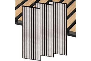 MASTERBRICO Pannelli Fonoassorbenti Decorativi Effetto Legno 275x60 cm – 1,65 mq per Pacco, Pannelli Insonorizzanti in MDF per Isolamento Acustico di Soffitto e Pareti, Spessore 6 mm (CEMENTO CHIARO)