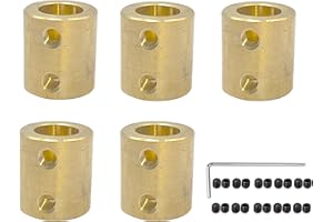 WINWILL 5Pcs 8mm to 12mm Brass Rigid Motor Shaft Coupling Coupler Transmission Connector Sleeve Adapter for RC Boat Car Airplane 3D Printers