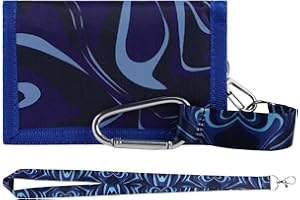 GmeDhc Portefeuille pour Adolescents, Porte Monnaie Enfant Pliable avec Mousqueton, Lanière de Cou, pour Garçons Filles Cadeau Danniversaire détudiant