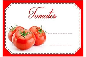 Lot d'étiquettes autocollantes pour confiture, faciles à décoller, adhésives, idéales pour l'étiquetage de vos pots de confitures et bocaux fait maison - Mon Bio Jardin (30x Tomate - A8)