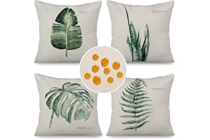 Cirzone Kissenbezug 45x45 4er Set Outdoor Kissen Wetterfest Leinen, Boho Deko für Deko Wohnzimmer, Garten, Balkon