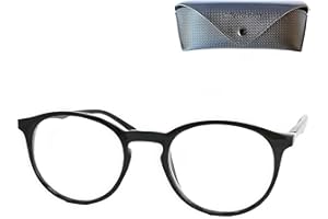 Mini Brille - Gafas Luz Azul Unisex – Lentes Redondas Grandes con Filtro Pantalla – Gafas para Ordenador Hombre y Mujer – Montura Plástica Ligera