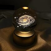 ORIGINALSHOP Crystal Glass Globe Galaxy Dust Cloud Color Changing LED Light Night Light, Transparent
