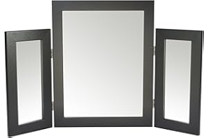 Reflex Sales & Marketing Ltd. Large Self Standing Dressing Table Mirror with Mirrored Wings - Black