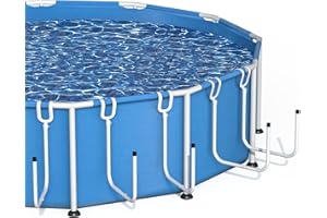 ZETIY Lot de 5 Supports de Bâche Solaire de Piscine, Crochets Réglables pour Bâche Solaire, Crochet Bache pour Piscine Maintiennent la Bâche/Couverture Solaire à Distance du Sol - Blanc