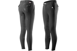 ‎HORZE HORZE Grand Prix Silikon Vollbesatzhose für Herren, klassisches Design, atmungsaktiv, Keine Frontfalten, mittlere Bundhöhe