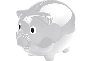 NOTRASH2003 Duża, przezroczysta świnka skarbonka z tworzywa sztucznego, pomysł na prezent, oszczędność, moneybank, pojedynczo lub w podwójnym zestawie, 12,5 x 10 x 10 cm, niebieska, czerwona, zielona lub