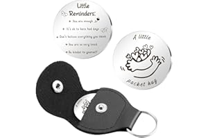 Prrivnix Gifts For Him Birthday Gifts For Her Double Sided Pocket Hug Token with Leather Keepsake Chirstmas Gifts For Dad Gifts For Men Valentines Gifts for Boyfriends