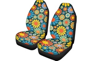Coloranimal Autositzbezug mit abstraktem Hippie-Blumenmotiv, bunt, florales Autositzkissen, elastisch, schmutzabweisend, für Autos