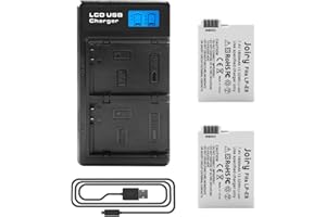 JOIRY 2 X LP-E8 Batteria di Ricambio e LCD Doppio caricatore Compatibile con Canon Rebel T2i, T3i, T4i, T5i, EOS 550D, 600D, 650D, 700D, Kiss X4, X5, X6 Digital Camera