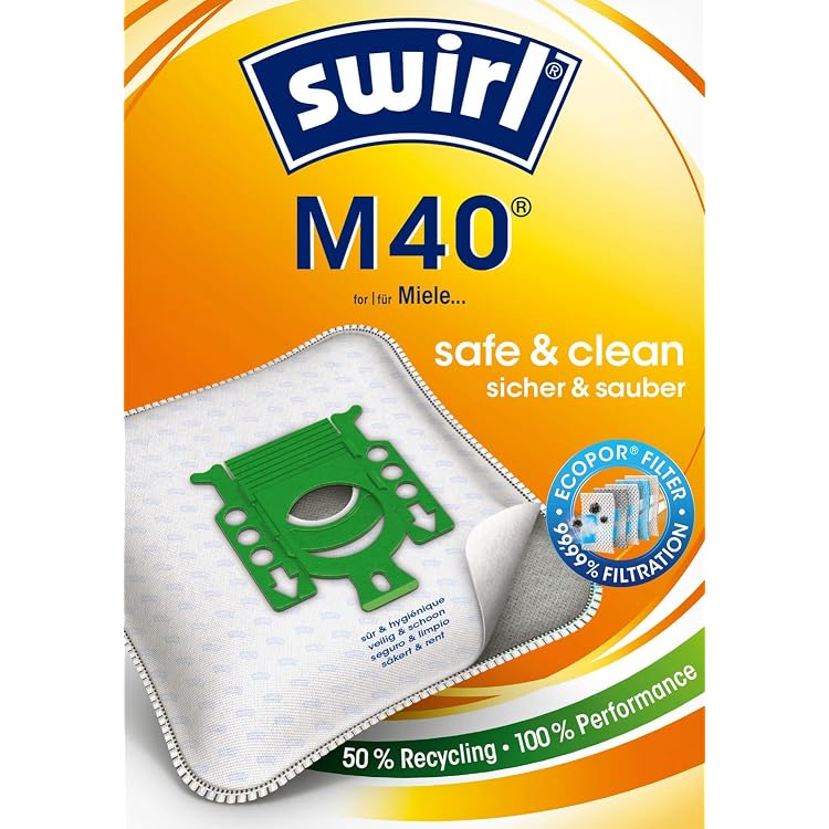 4 Swirl M40 Staubsaugerbeutel für Miele Parkett & Co 5000 von 