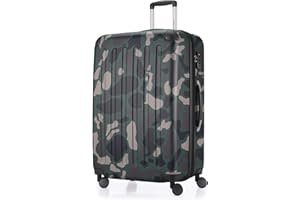 HAUPTSTADTKOFFER - SPREE - Maleta rígida, Trolley expandible, Equipaje de viaje, 4 ruedas dobles, TSA, 75 cm, 119 litros, Camouflage