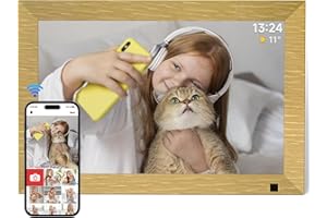 AHOWAI 10.1 Inch WiFi Digital Photo Frame Built in 32GB Memory, 1280x800 IPS LCD Touchscreen, Auto-Rotate and Audio, Quick and Easy Share Photos or Videos via the Frameo App, Best Gift for Favorite