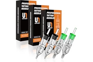 Unihuby Juego de agujas de tatuaje RL M1, 60 unidades mixtas 1RL 3RL 5RL 7RL 9RL 11RL 5M1 7M1 9M1 11M1 13M1 15M1 15M1 Set de agujas de cartucho de tatuaje Mix Round Liner Magnum (#12)