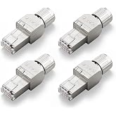 VCELINK RJ45 Cat 7 Connector Gold Plated Toolless,Zinc Alloy Shielded Tool | RJ45 Connector 10Gbps 600MHz Toolless Gold Conta