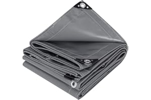 WOLTU GZ1222dgr07 Bâche de Protection en PVC Poids 500 g/m² bâche Industrielle Couverture étanche,4x6m,Gris Foncé