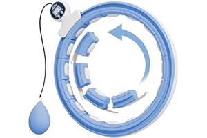 SPORTNOW Hula Hoop Cerceau Hula Hoop Fitness avec Picots de Massage Ajustable de 76 à 113 cm de Tour de Taille 16 Segments Amovibles, Fitness