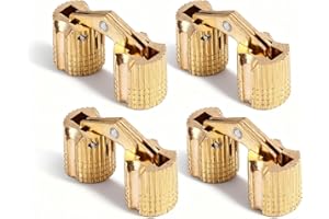VOBOR 4 Pezzi 180°Cerniere a Scomparsa in Ottone, Cerniere Invisibili per Porte Scatola di Gioielli Fatti a Mano DIY (8mm)