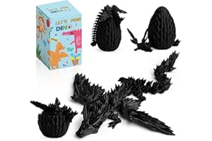 EKKONG Flexible Articulated Crystal Crystal Dragon with Wings Decor for Home Office Car Desk (black)