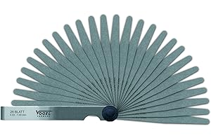 VOGEL-GERMANY Vogel Germany 411009 Lot de 21 jauges d'épaisseur en acier à ressort trempé de 0,05 à 2,00 mm