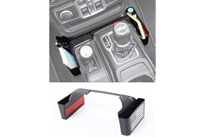 Savadicar GT-2 US Flag Microfiber Storage Box Gear Console Organizer for Jeep Wrangler JL JLU Gladiator JT Truck Interior Accessories Black 1pcs