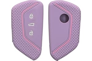 kwmobile Etui ochronne na kluczyki samochodowe, kompatybilne z VW Golf 8, 3 przyciski, etui na kluczyki z silikonu, w kolorze lawendowym różowym