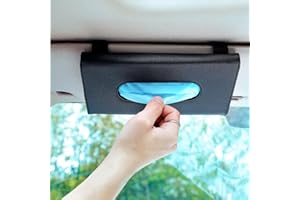 DILUSILK 1 PCS Car Tissue Holder, Black Tissue Box Holder, Tissue Holders Sun Visor Hanging Paper Towel Clips Holder, Multifunctional Black Car Tissue Face Mask Box for Sun Visor Seat Door