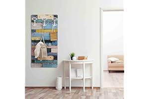 Dekoidea by Crearreda Appendiabiti da Parete Stile Country Marine, Attaccapanni Decorativo da Muro in Legno con Ganci in Ferro, Viti e Tasselli Inclusi, Made in Italy 45 x 90 x 1 cm