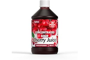 Optima Sour Cherry Juice Concentrate, Natural, Vegan, No Artificial Flavours or Colours, Food Supplement, 500 ml Bottle