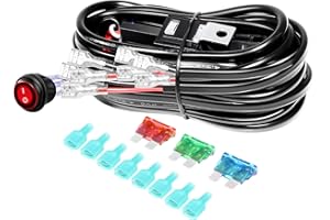 RIGIDON 12V Led Light Bar Wiring Harness Cable Kit, 18AWG 4 Lead for Car Off road Truck SUV UTE ATV 4x4,DC 40A, Led Work Light, Fog Lamps Kit (Model C)