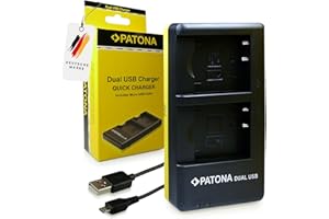 PATONA Chargeur Double pour NP-BN1 Batterie Compatible avec Sony CyberShot DSC-QX100 DSC T99 TF1 TX5 TX100V W710 W730 WX80 WX200