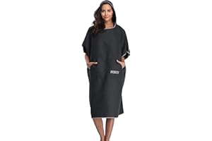 FLYILY Poncho spogliatoio Accappatoio per cambiarsi Poncho ad Asciugamano da Surf con Cappuccio Ideale per Il Surf