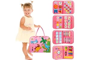 IZDUDO Busy Board Montessori, Paneles Sensoriales Tablero de Actividad para Desarrollar Motricidad Fina y Aprendizaje Preescolar, Juguetes Educativos Libro Silencioso Viajes para Niños Niñas#2