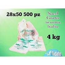 500 Sacchetti Spesa Biodegradabili Con Manici – 28 X 50 Cm, 6,5 G Cadauno, In Scatola Con Dispenser, Per Casa E Negozi