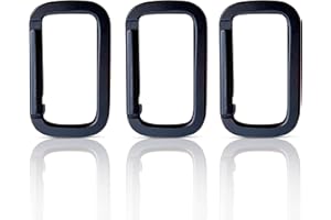 Holesto® Juego de 3 mosquetones cuadrados – Mini mosquetón – Llavero – mosquetón de rosca – mosquetón pequeño – mosquetón negro – Juego de mosquetones – mosquetón – mosquetón – Carabiner