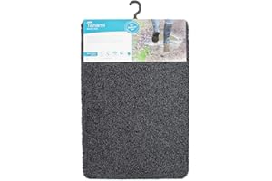 JVL Tanami Machine Washable Barrier Door Mat, Charcoal, 50 x 75 cm