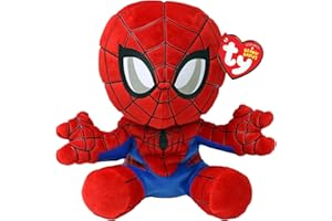 Ty - Collezione Marvel, Spiderman, Tutti i Tuoi Eroi Preferiti in Versione Floppy, Morbido Peluche da Collezionare, Idea Regalo per Grandi e Piccini - 20 cm - T44007