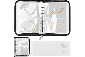 TANGHSE 80 Grids Transparent Jewelry Storage Book with 30Pcs Jewelry Sealing Bag, Portable Storage with Zipper Lock Bag, Anti-Oxidation PVC Jewelry Display Organizer Book for Earring, Necklace
