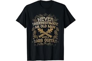 CHEMISE DE MUSIQUE & IDÉE CADEAU Cadeau Pour Bassiste Retraité Basse Guitare T-Shirt